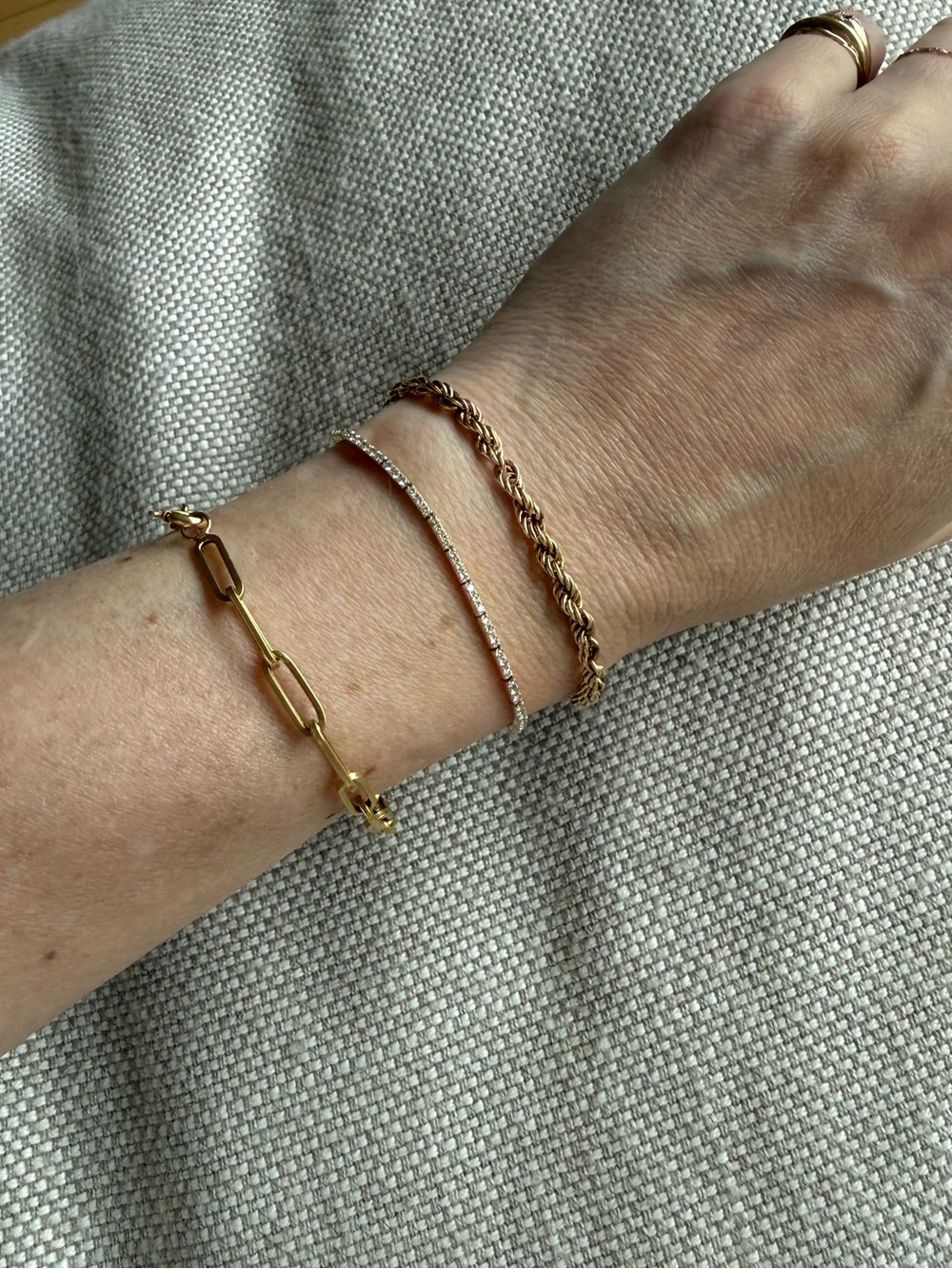 Vintage 14k Italian Gold Paperclip Chain Bracelet 7.5”